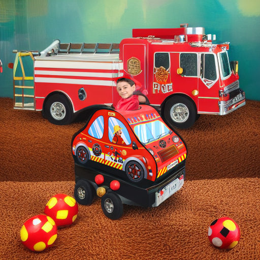 Игровой домик Пожарная машина с шариками