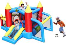 Надувной батут с горкой Футбол Happy Hop Надувной батут с горкой Футбол Happy Hop