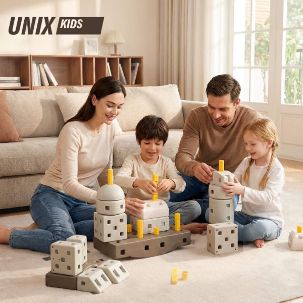 Конструктор UNIX Kids Music Robot Музыкальный робот бежевый, 44 штуки