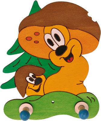 Вешалка настенная ГРИБЫ, 2 крючка Pomy Toys