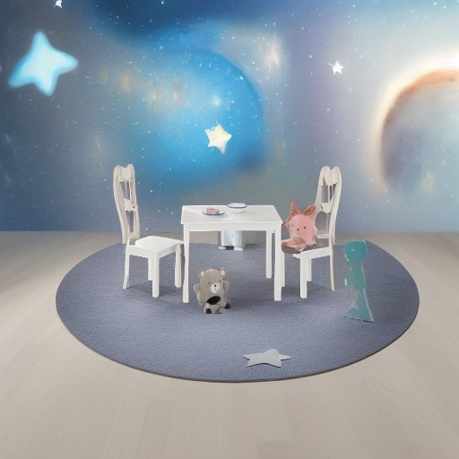 Комплект детской мебели Little Stars белый (стол и 2 стульчика) Roba