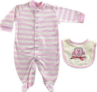 Комбинезон и нагрудник ОРГАНИК розовый, 3-6 месяцев Hudson Baby