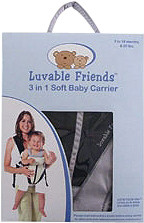 Кенгуру-переноска, 3 в 1, черная Luvable Friends
