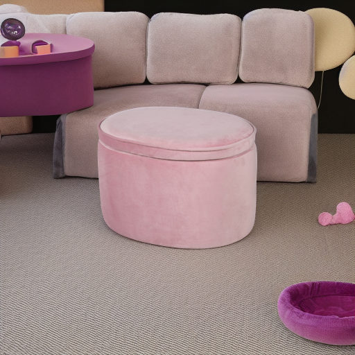 Детский велюровый овальный пуфик Lil Sofa розовый Roba