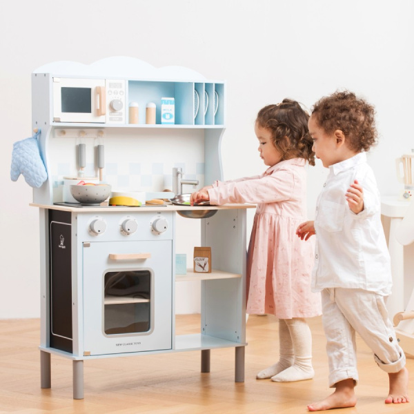 Игровой набор Кухня с электроплитой голубая New Classic Toys