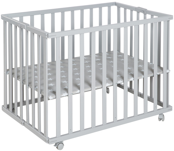 Детский складной манеж 74х100 см Foldable playpen серый Roba