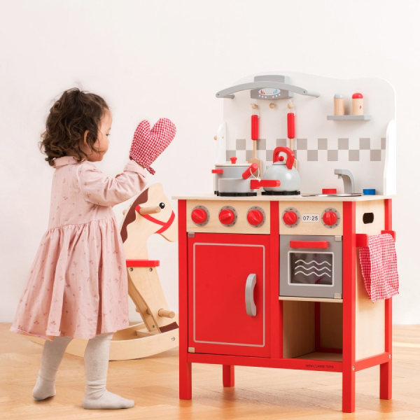 Игровой набор Кухня с микроволновкой красная New Classic Toys