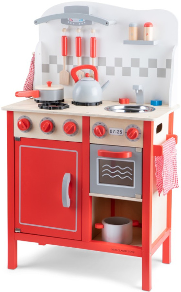 Игровой набор Кухня с микроволновкой красная New Classic Toys