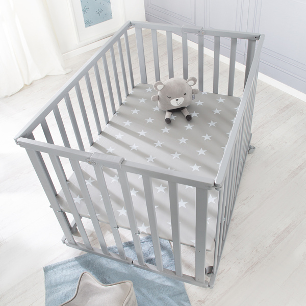 Детский складной манеж 74х100 см Foldable playpen серый Roba