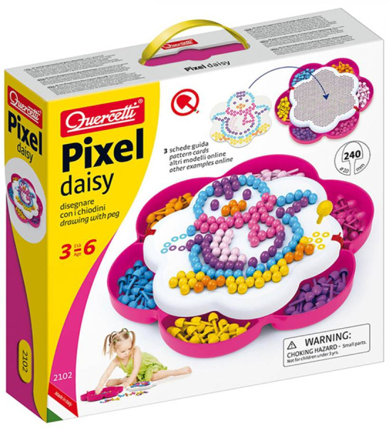 Мозаика Pixel daisy 10 мм 240 деталей Quercetti