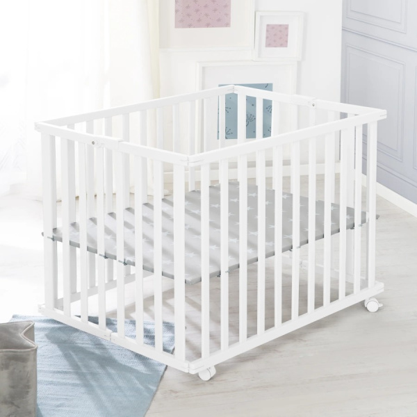 Детский складной манеж 74х100 см Foldable playpen белый Roba