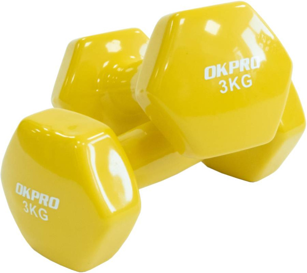 Гантель виниловая 3 кг для групповых программ OKPRO