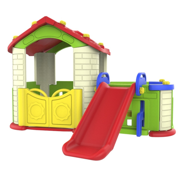 Игровой домик с забором и горкой Toy Monarch