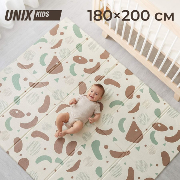 Игровой коврик складной UNIX Kids Traces Следы 180х200 см коричневый