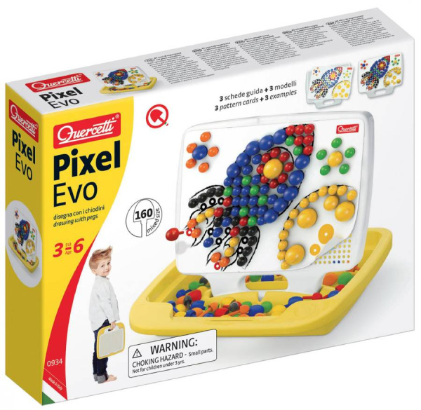 Мозаика Pixel Evo 10, 15, 20 мм 160 деталей Quercetti