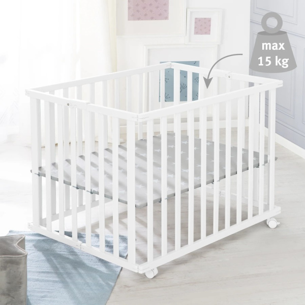 Детский складной манеж 74х100 см Foldable playpen белый Roba