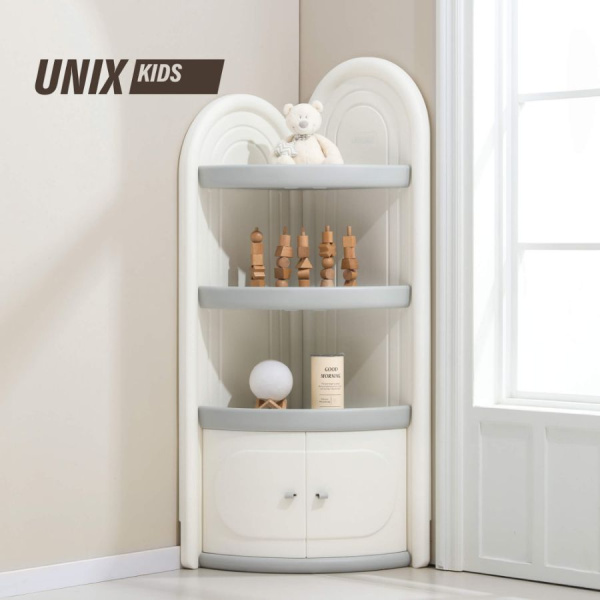 Стеллаж угловой UNIX Kids Corner серый