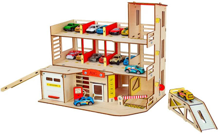 Парковка деревянная с автосервисом M-WOOD