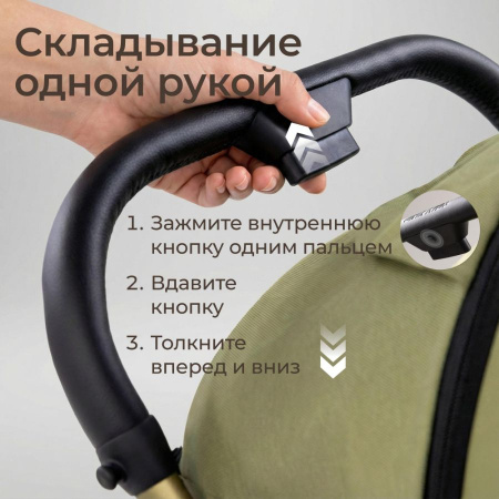 Коляска прогулочная UNIX Kids Vento Венто оливковая