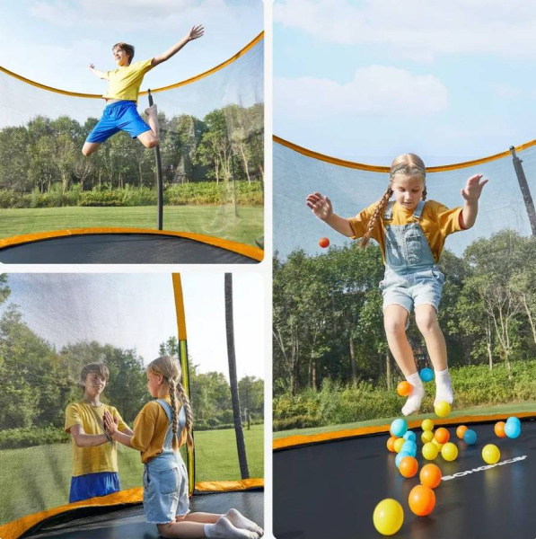 Батут с защитной сеткой ACTIVITY 8 2,4 м синий Perfetto Sport