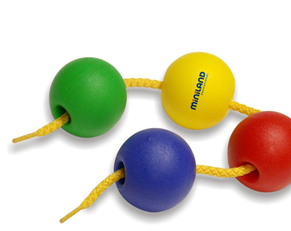 Набор обучающий со шнуровкой шарики Lacing Balls (100 элементов, 25 мм) в контейнере Miniland